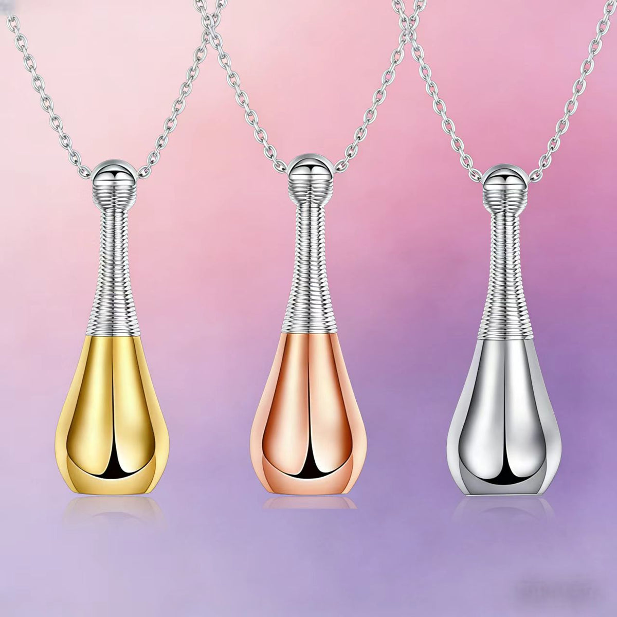 Eternal Pet Memories | Teardrop Pet Urn Necklace (Gold/Rose Gold/Silver)